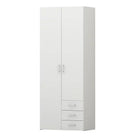 Space Wardrobe - 2 Doors 3 Drawers In White - Price Crash Furniture