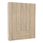 Space Wardrobe - 4 Doors 3 Drawers In Oak - Price Crash Furniture