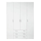 Space Wardrobe - 4 Doors 3 Drawers In White - Price Crash Furniture