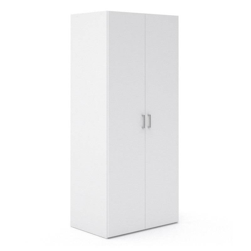 Space Wardrobe with 2 doors in White, 175cm tall - Price Crash Furniture