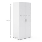 Space Wardrobe with 2 doors in White, 175cm tall - Price Crash Furniture