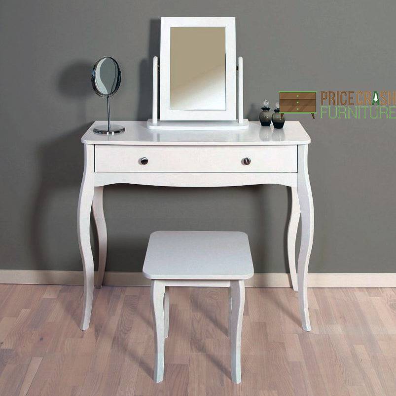 Steens Baroque Dressing Table Stool in White - Price Crash Furniture