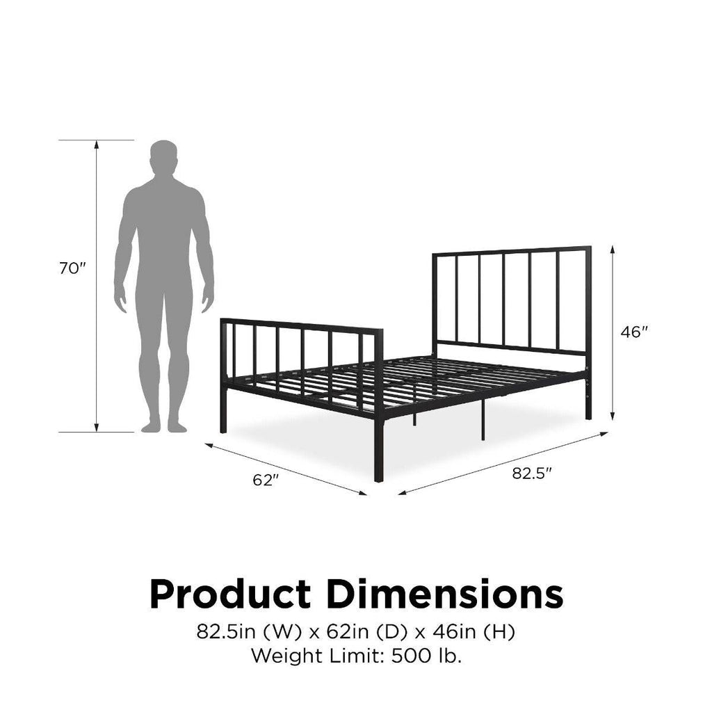 Stella Metal King Size Bed in Black by Dorel - Price Crash Furniture