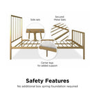 Stella Metal King Size Bed in Gold by Dorel - Price Crash Furniture