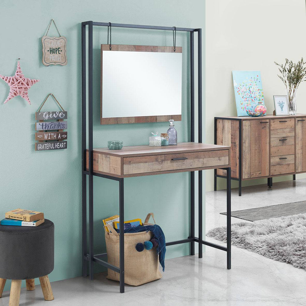 Stretton Dressing Table / Laptop Desk with Mirror by TAD - Price Crash Furniture