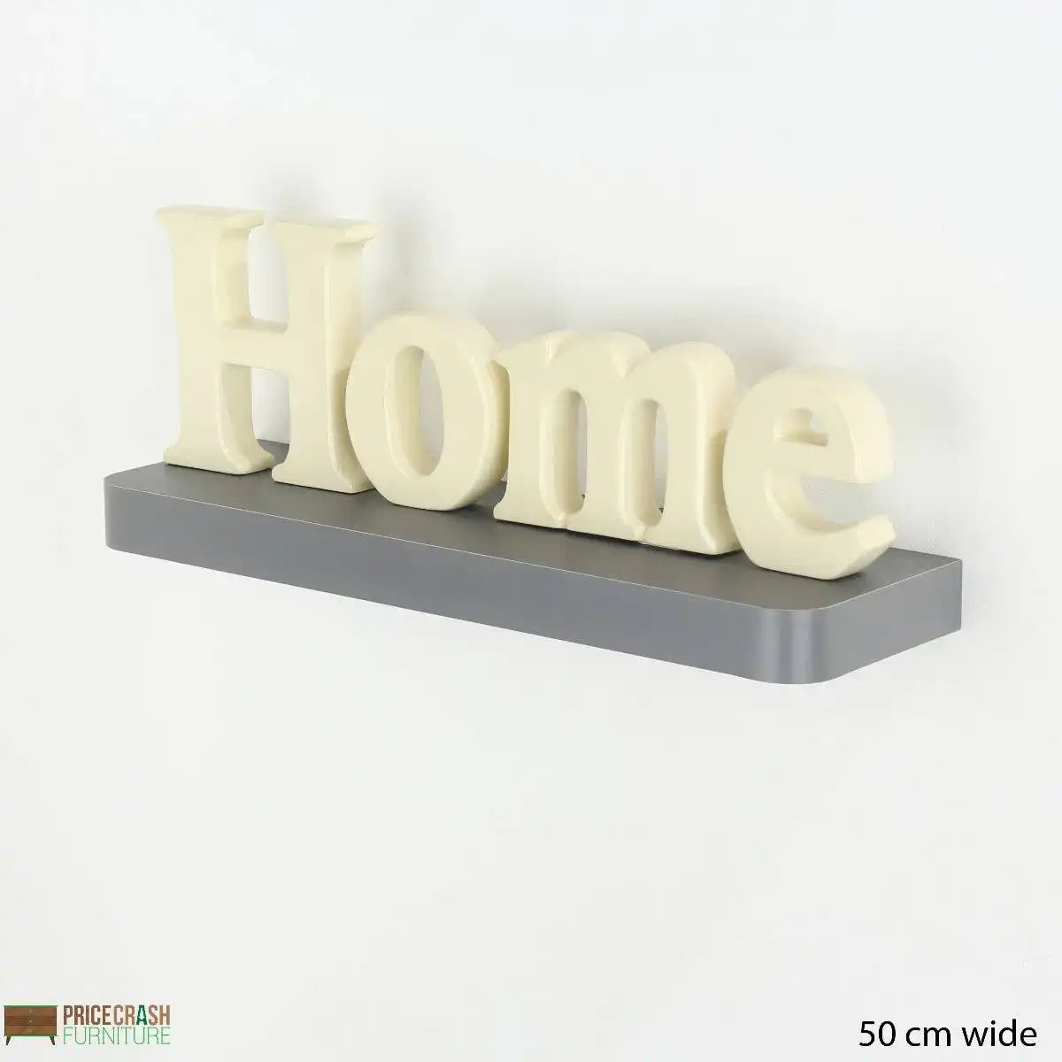 Trent Matt Grey 500x145mm Narrow Floating Shelf Kit by Core - Price Crash Furniture