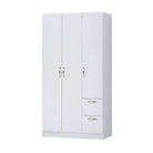 3 DOOR DOUBLE WARDROBE IN WHITE - Price Crash Furniture