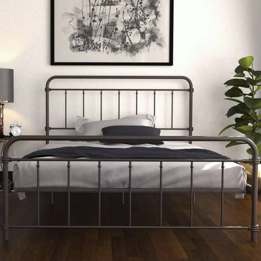 Wallace Metal Bed Double UK Bronze, by Dorel - Price Crash Furniture