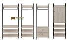 Zahra bedroom set: 4 piece open wardrobe set in ash oak effect by TAD - Price Crash Furniture