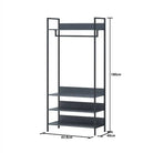 Zahra open wardrobe (wide) with 4 shelves in ash oak effect by TAD - Price Crash Furniture