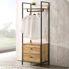 Zahra open wardrobe with 2 drawers in oak effect by TAD - Price Crash Furniture
