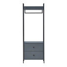 Zahra open wardrobe with 2 drawers in matte grey effect by TAD - Price Crash Furniture