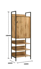 Zahra storage cabinet with 1 door and 3 shelves in oak effect by TAD - Price Crash Furniture