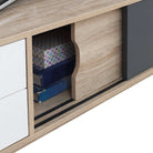 Alford TV Unit with 2 Doors & 2 Drawers in Sonoma Oak and Grey - Price Crash Furniture