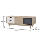 Alford TV Unit with 2 Doors & 2 Drawers in Sonoma Oak and Grey - Price Crash Furniture