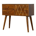 ArtHaus Collection Brass Inlay 4 Drawer Nordic Style Console Table - Price Crash Furniture