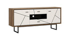 Brolo TV Unit 2 Door 2 Drawer With Walnut And Dark Panel Finish - Price Crash Furniture