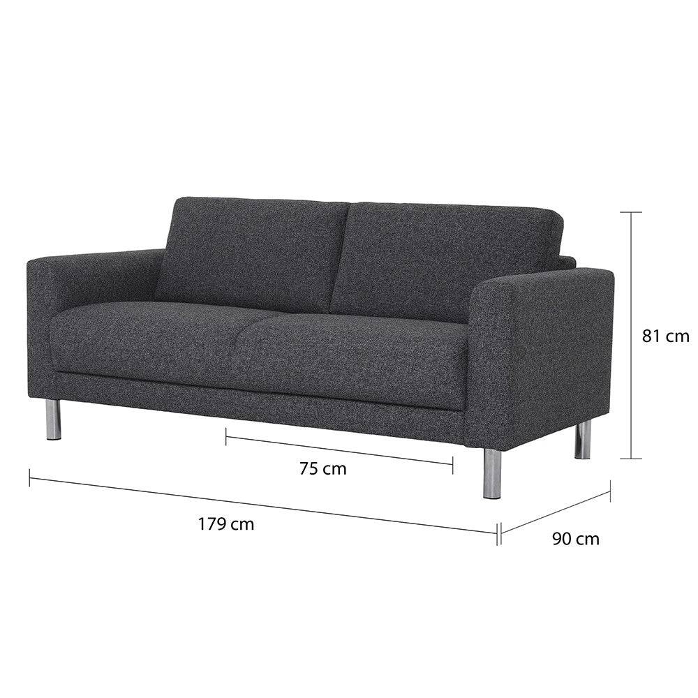 Cleveland 2-Seater Sofa In Nova Anthracite - Price Crash Furniture