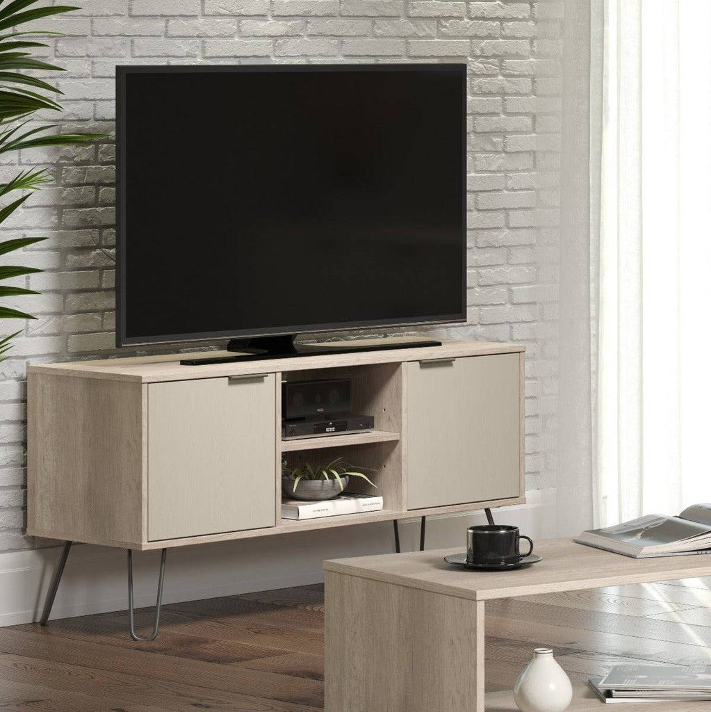 Core Products Augusta 2 Door Flat Screen TV Unit in Driftwood & Calico - Price Crash Furniture