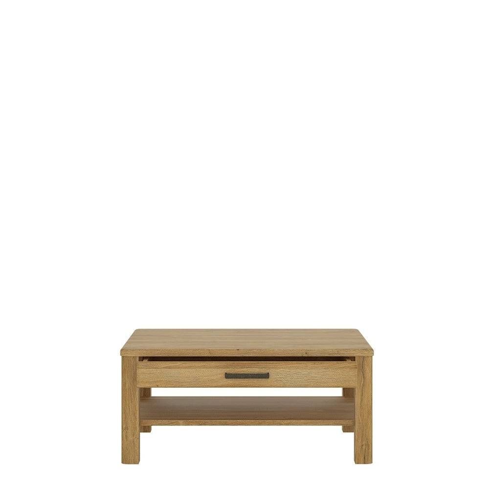 Cortina Coffee Table With Shelf & Drawer In Grandson Oak - Price Crash Furniture