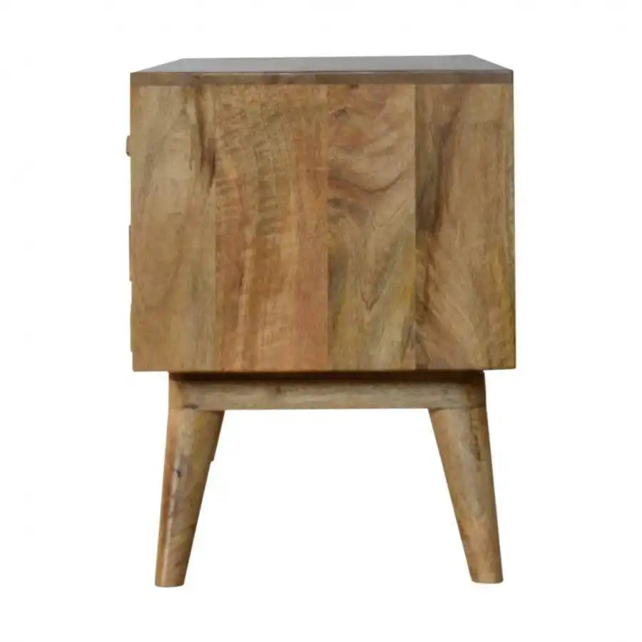 Diamond Carved Media Unit With 2 Open Slot - Price Crash Furniture