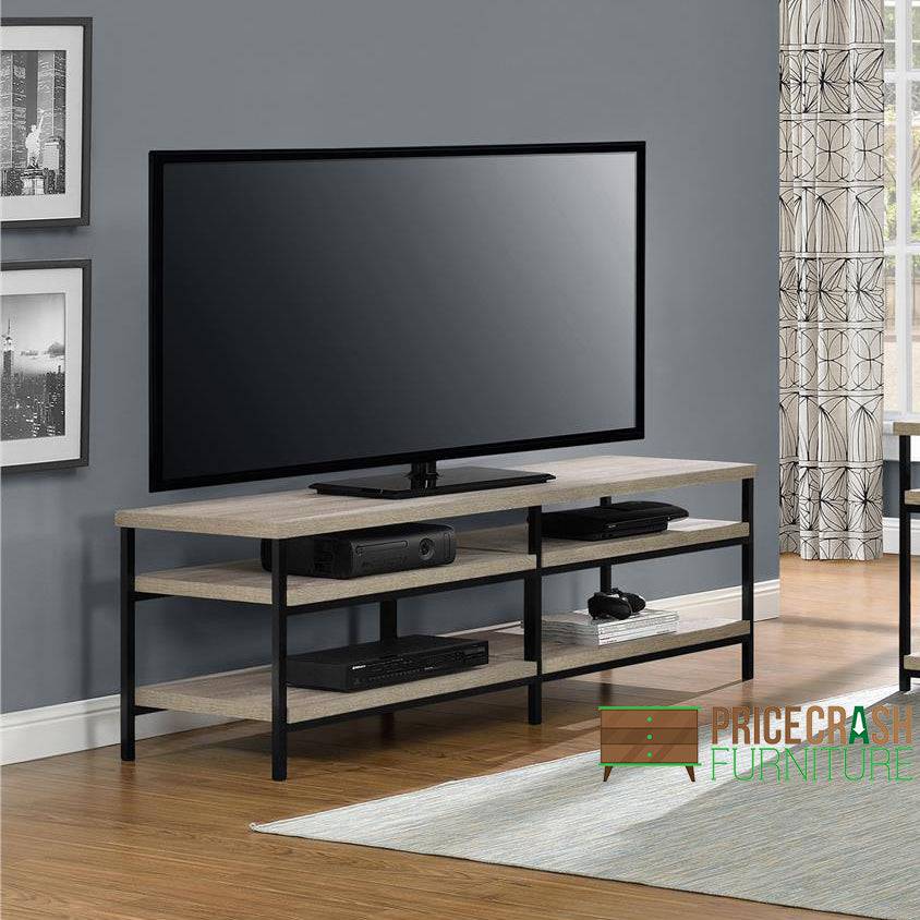 Elmwood 60 inch TV Stand in Distressed Grey Oak by Dorel - Price Crash Furniture