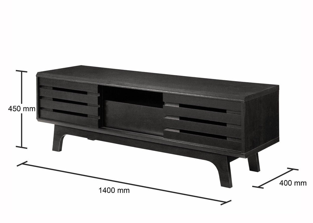 Essentials Scandinavian TV Cabinet Stand in Wenge Dark Oak by TAD - Price Crash Furniture