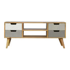 Nordic Style Television Stand in Grey & Oak Finish - Price Crash Furniture