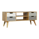 Nordic Style Television Stand in Grey & Oak Finish - Price Crash Furniture