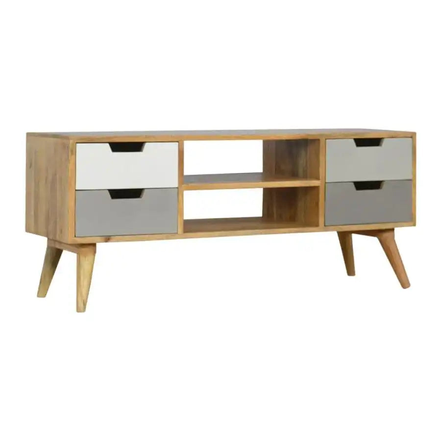 Nordic Style Television Stand in Grey & Oak Finish - Price Crash Furniture