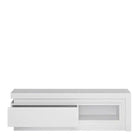 Lyon 1 Drawer 1 Shelf TV Cabinet (incl LED lighting) in White High Gloss - Price Crash Furniture