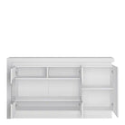 Lyon 3 Door Glazed Sideboard inc LED lighting in White Gloss - Price Crash Furniture