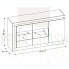 Lyon 3 Door Glazed Sideboard inc LED lighting in White Gloss - Price Crash Furniture