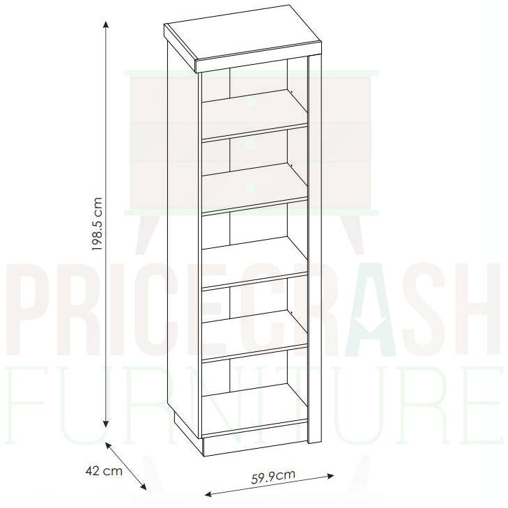 Lyon Bookcase (LH) in White High Gloss - Price Crash Furniture