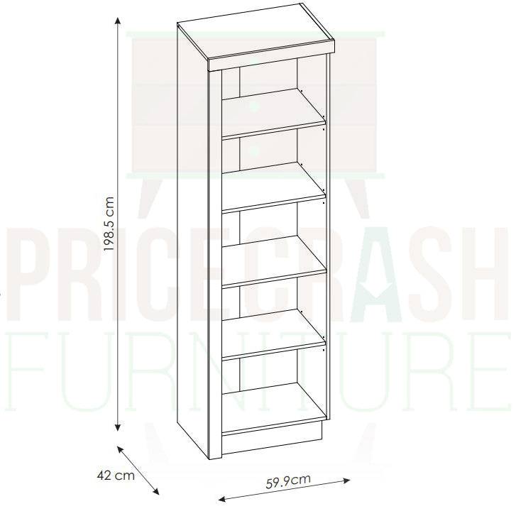 Lyon Bookcase (RH) in White High Gloss - Price Crash Furniture
