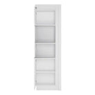Lyon Narrow Display Cabinet (RHD) 164.1cm inc LED lighting in White High Gloss - Price Crash Furniture