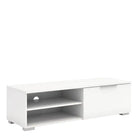 Match TV Unit 1 Drawers 2 Shelf In White High Gloss - Price Crash Furniture