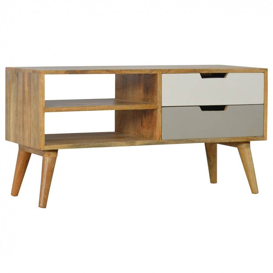 Nordic Style Media Unit With 2 Drawers - Price Crash Furniture