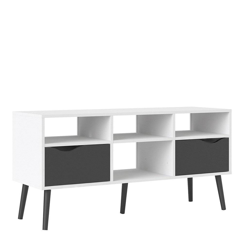 Oslo Sideboard - Small - 1 Drawer 2 Doors In White And Oak - Price Crash Furniture
