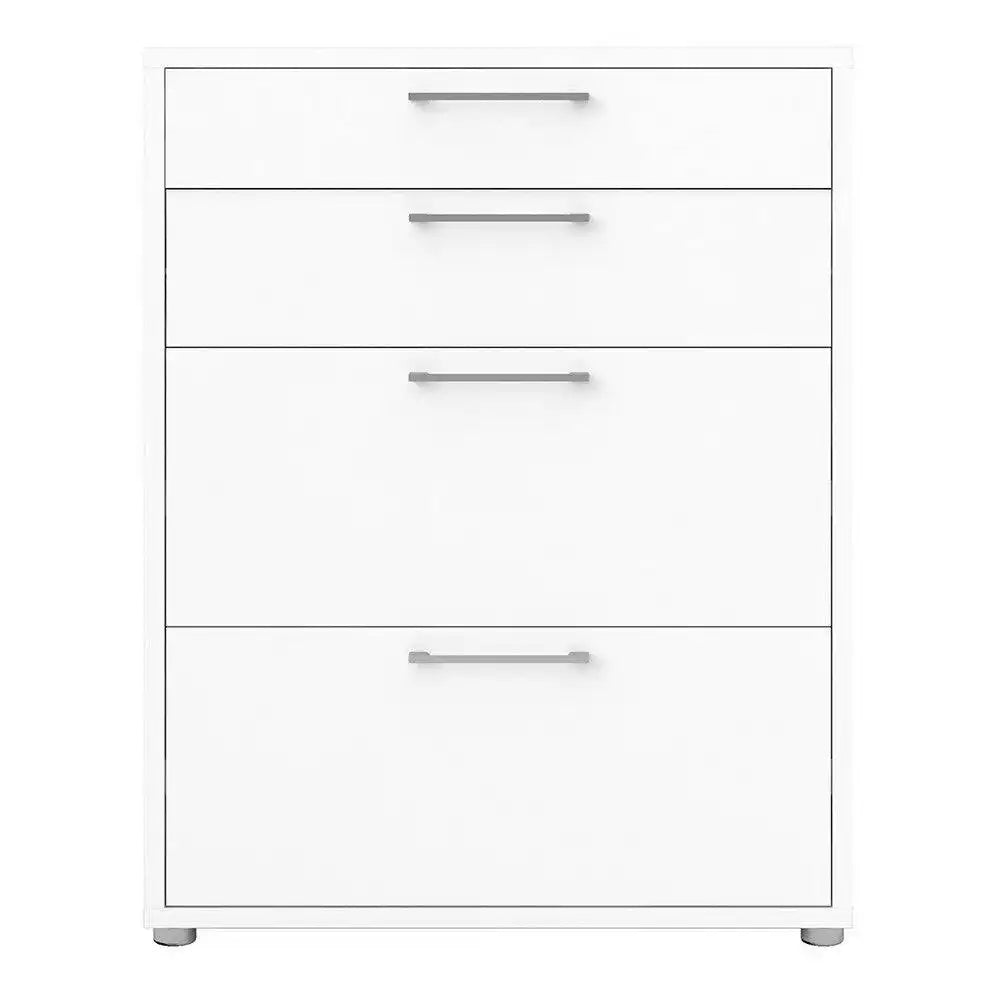 Prima Drawer Unit with 2 Drawers + 2 File Drawers in White - Price Crash Furniture