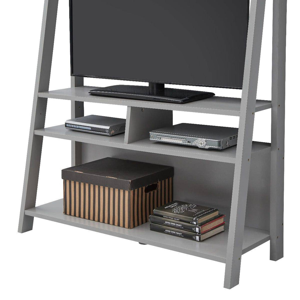Riva Ladder TV Unit Stand in Light Grey by TAD - Price Crash Furniture