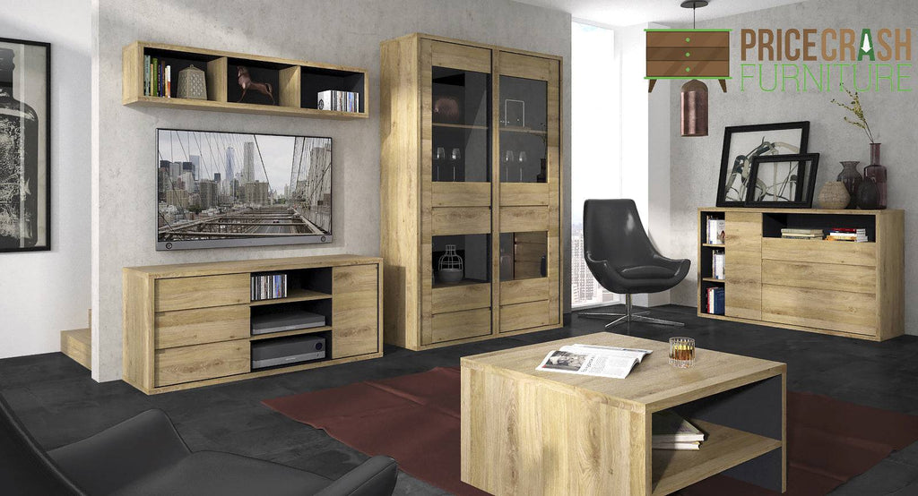 Shetland 1 Door 3 Drawer TV Cabinet - up to 60" TVs - Price Crash Furniture