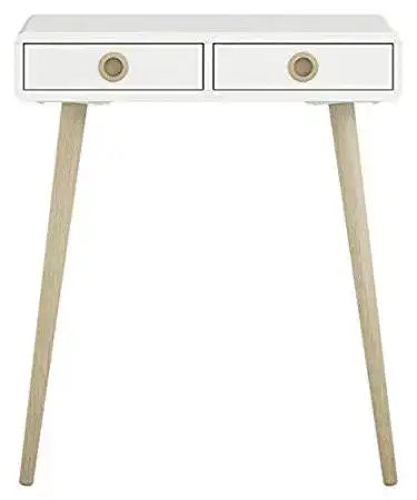 Steens Softline White Retro Style 114cm 2 Drawer Desk / Dressing Table - Price Crash Furniture