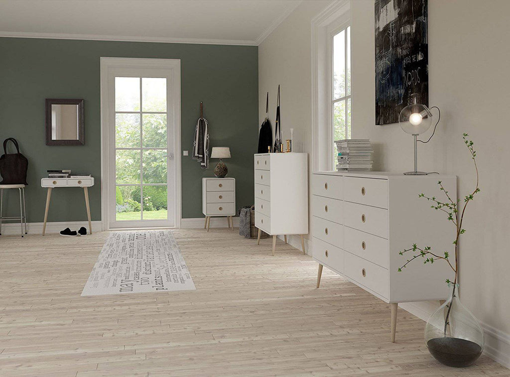 Steens Softline White Retro Style 114cm 2 Drawer Desk / Dressing Table - Price Crash Furniture