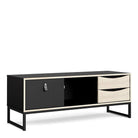 Stubbe TV Unit 1+2 Drawers And Open Shelf In Matt Black Oak - Price Crash Furniture