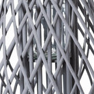 Large Grey Wicker Bulbous Lantern - Price Crash Furniture