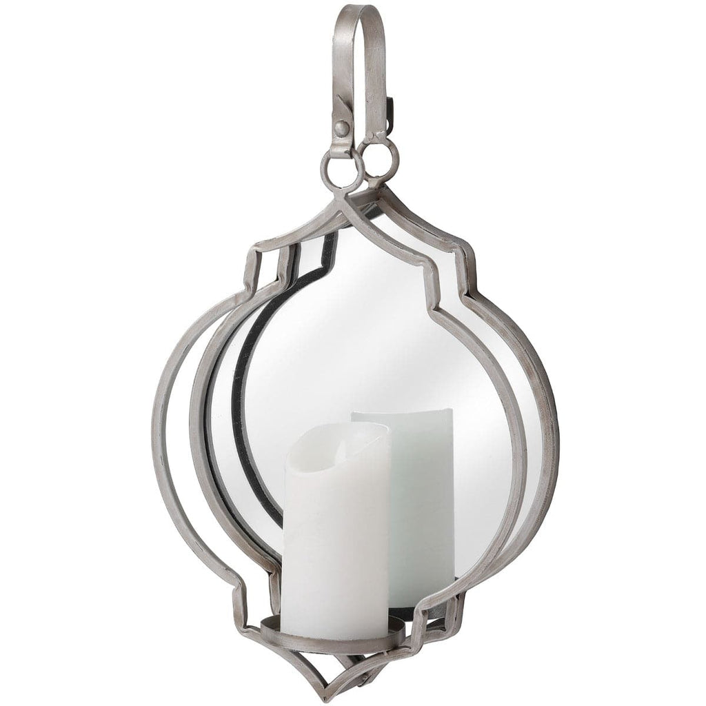 Quarterfoil Design Mirrored Candle Wallhanger - Price Crash Furniture