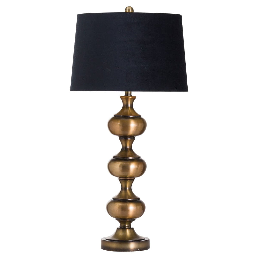 Santiago Bronze Table Lamp With Black Velvet Shade - Price Crash Furniture