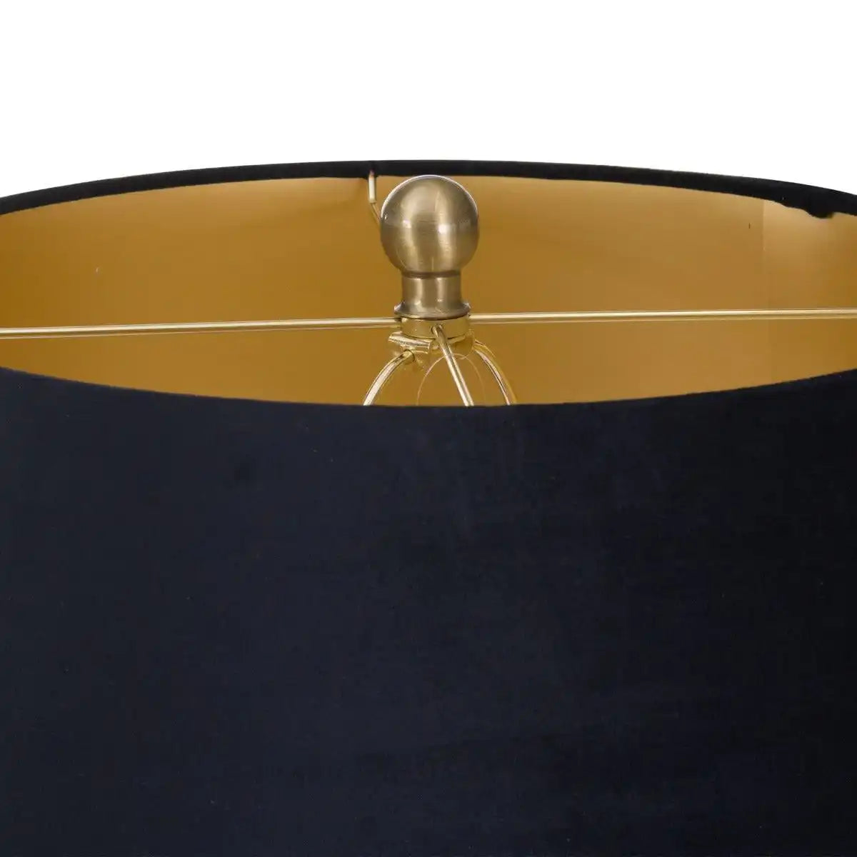 Santiago Bronze Table Lamp With Black Velvet Shade - Price Crash Furniture
