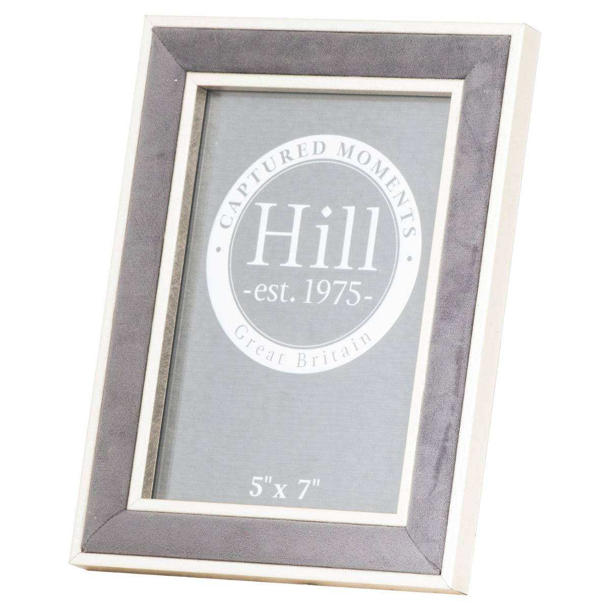 Silver Edged Grey Velvet 4X6 Photo Frame - Price Crash Furniture